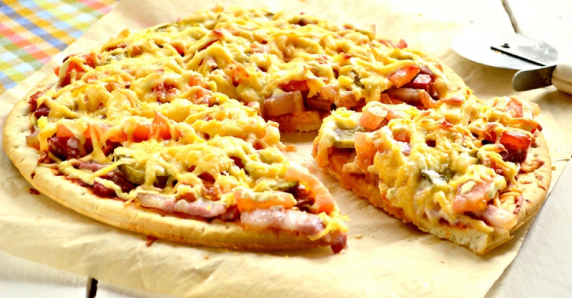 рецепт приготовления пиццы с грибами и колбасой в домашних фото 110
