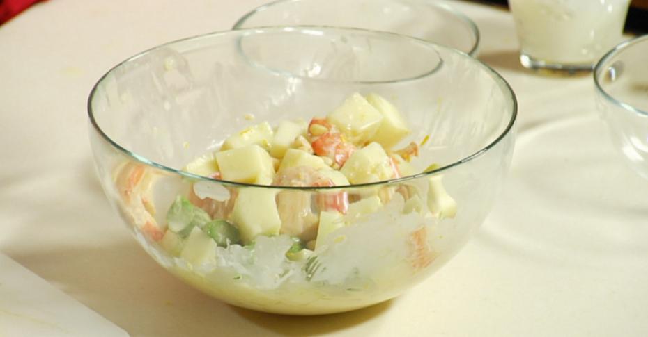 Креветки в салате из дыни - Безглютеновые Рецепты