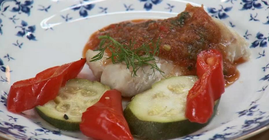 Белая рыба под соусом с помидорами черри – пошаговый рецепт приготовления с фото