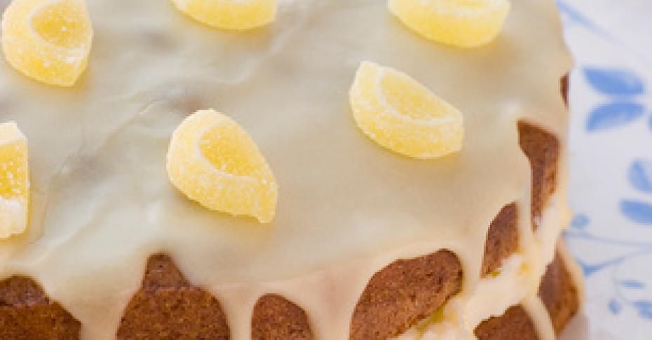 Лимонный торт с белковым кремом простой рецепт с фото пошагово