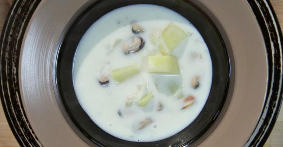 Американский суп клэм-чаудер , пошаговый рецепт на ккал, фото, ингредиенты - AGAMA