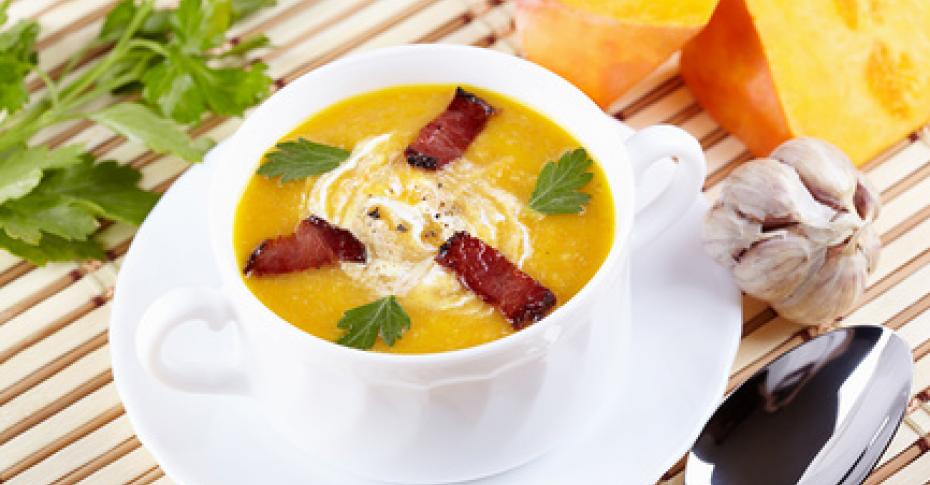 Суп с индейкой, тыквой и плавленым сыром