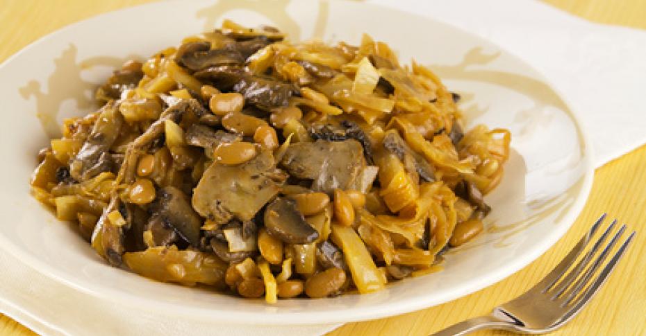 приготовить капусту с грибами на сковороде тушеную рецепт | Дзен