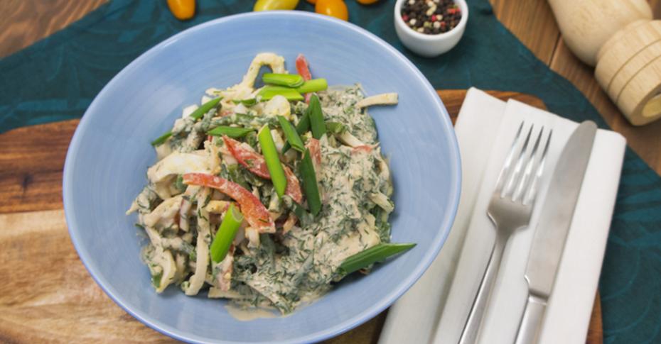 Кальмаровый салат рецепт классический с фото