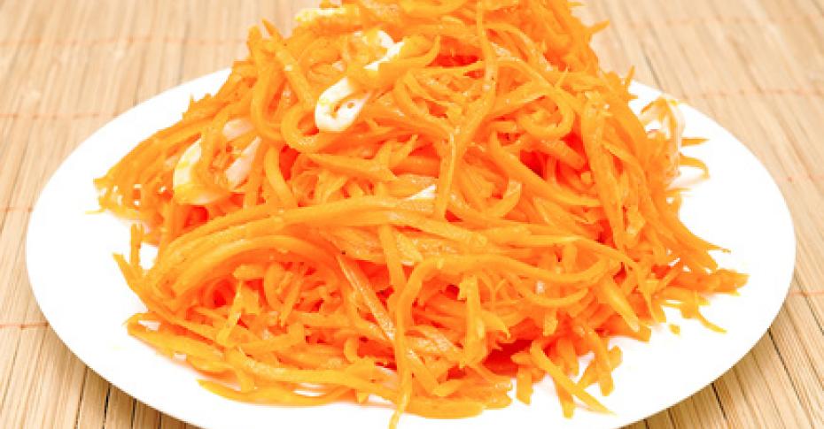 Салат из кальмаров с морковкой по-корейски