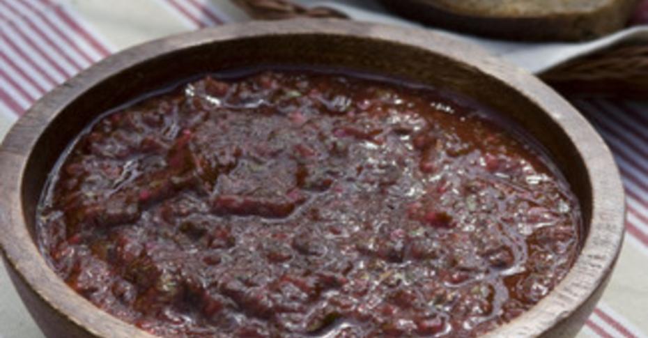 Рецепт Ткемали из алычи с орехами для шашлыка и мяса